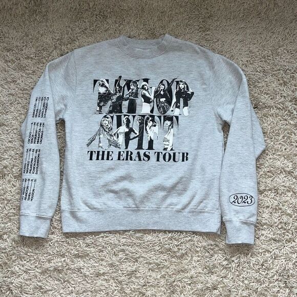 Taylor Swift Sweatshirt Official The Eras Tour Crewneck Heather Grey 2023 Size X - Picture 1 of 11